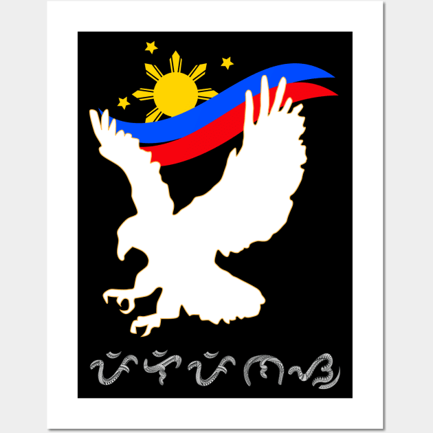 Philippine Flag x Eagle / Baybayin word Pilipinas (Philippines) Wall Art by Pirma Pinas